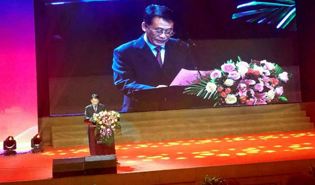 皖南電機總經理陳學鋒在南京朗馳二十周年慶典大會上發言 